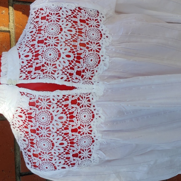 GAP French Style Lace and Cotton Top with High Collar in White size Small NWT - Picture 6 of 17